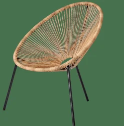 Fauteuils De Jardin^CASA ACAPULCO Chaise Lounge Noir, Naturel