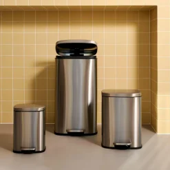 Poubelles De Cuisine|Poubelles^CASA ADELE Poubelle à Pédale 30l Argent