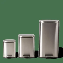 Poubelles De Cuisine|Poubelles^CASA ADELE Poubelle à Pédale 5l Argent