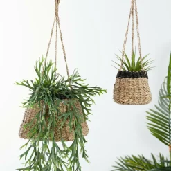 Porte-Plantes À Suspendre^CASA BAKU Pot à Suspendre Noir, Naturel