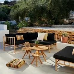 Salon De Jardin^CASA BAMBOLETTE Fauteuil De Coin Aspect Bambou