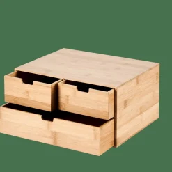 Accessoires Bureau^CASA BAMBOO Armoire De Rangement 3 Tiroirs Naturel