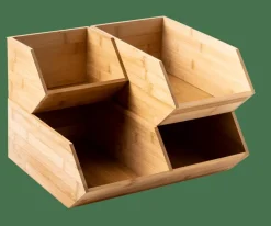 Boîtes Métalliques|Boîtes De Conservation^CASA BAMBOO Organisateur Empilable Naturel