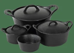 Plats À Four^CASA FERO Pot Allant Au Four Avec Couvercle 80 CL Noir