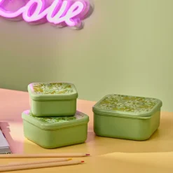 Boîtes De Conservation^CASA FRESHMOOD Boîtes à Snack Set De 3 Seafoam + Motif Loulou Seafoam (vert)