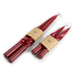 Bougies^CASA GLOSSY Set De 2 Bougies Rouge Foncé