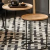 Tables D'Appoint^CASA GOM Tables D'appoint Set De 2 Noir, Naturel
