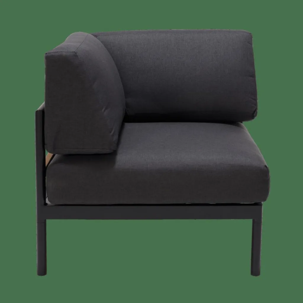 Salon De Jardin^CASA HANNA Lounge Teck Fauteuil Coin Noir