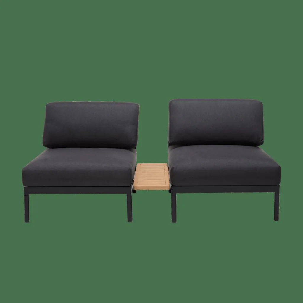 Tables Basses De Jardin|Salon De Jardin^CASA HANNA Lounge Teck Table D'appoint Noir, Naturel