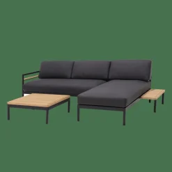 Tables Basses De Jardin|Salon De Jardin^CASA HANNA Lounge Teck Table D'appoint Noir, Naturel