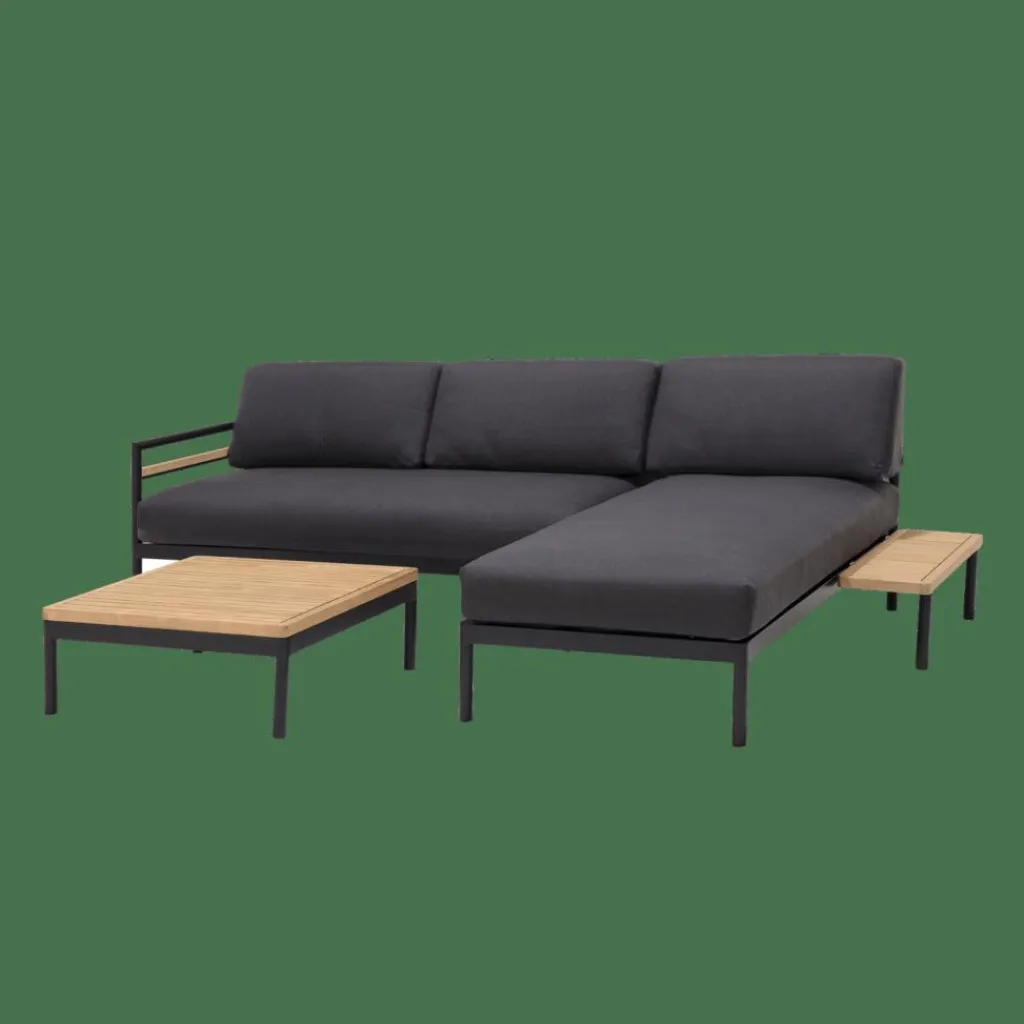 Tables Basses De Jardin|Salon De Jardin^CASA HANNA Lounge Teck Table D'appoint Noir, Naturel