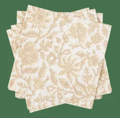Serviettes^CASA HENNA FLOWER Set De 20 Serviettes Rouge, Beige