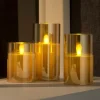Bougies Led^CASA ION Bougies LED Set De 3 Ambre