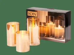 Bougies Led^CASA ION Bougies LED Set De 3 Ambre