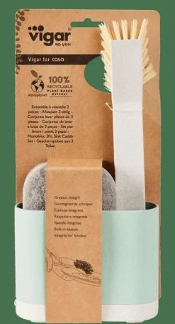 Faire La Vaisselle^CASA JASMIN Brosse Vaisselle Avec éponge Vert