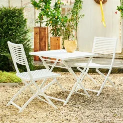 Chaises Bistrot|Chaises De Jardin^CASA JESSE Chaise Pliante Blanc, Beige