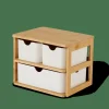 Accessoires Bureau^CASA KONDO Organisateur 3 Tiroirs Blanc, Naturel