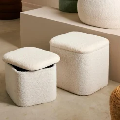 Poufs De Rangement^CASA LIAM Avec Rangement Blanc
