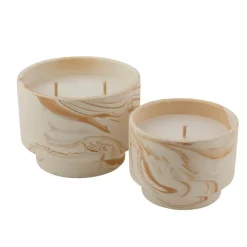 Bougies De Jardin^CASA MARBLE Bougies D'extérieur Blanc, Orange