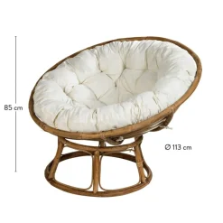 Fauteuils^CASA PAPASAN Chaise Lounge Naturel, Blanc Cassé