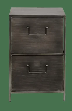 Commodes^CASA PHARMA Armoire à 2 Tiroirs Noir