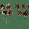 Automne^CASA PINECONE Pommes De Pin Set De 6 2 Couleurs Blanc, Argent