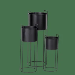 Supports Pour Plantes^CASA PLUTO Pot De Fleurs Noir