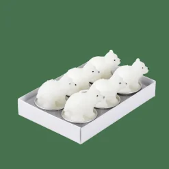 Porte-Bougies^CASA POLA 6 Bougies Chauffe-plat Ours Blanc Blanc