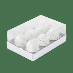Porte-Bougies^CASA POLA 6 Bougies Chauffe-plat Ours Blanc Blanc
