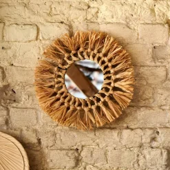 Kids|Miroirs^CASA RAFFIA Miroir Naturel