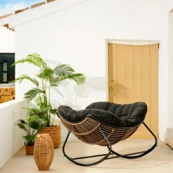 Fauteuils De Jardin^CASA ROCKO Chaise à Bascule Noir
