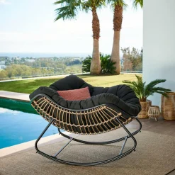 Fauteuils De Jardin^CASA ROCKO Chaise à Bascule Noir
