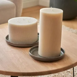 Bougies^CASA RUSTIC Rib Bougie Beige