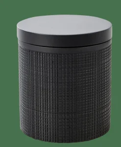 Accessoires Lavabo^CASA SAMOURAI Boîte à Coton Avec Couvercle Noir