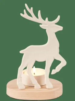 Porte-Bougies^CASA SCANDY DEER Porte-bougie Chauffe-plat Blanc, Naturel