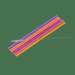 Cocktail Accessoires^CASA SLURP Paille Réutilisable Set De 6 Mélange De 3 Couleurs Orange, Mauve, Rose