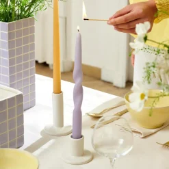 Bougies^CASA SPIRAL Bougie S/3 Mauve