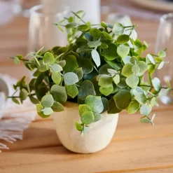 Plantes Artificielles^CASA TERRA Pot Avec Plante Blanc, Vert