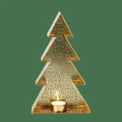Porte-Bougies^CASA TREE Support Bougie Chauffe-plat Doré