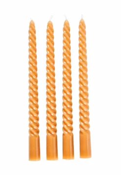 Bougies^CASA TWIST Bougies Torsadées Set De 4 Rouge
