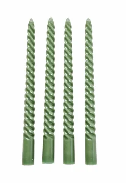 Bougies^CASA TWIST Bougies Torsadées Set De 4 Rouge