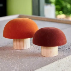 Automne^CASA VELVET Champignon Naturel, Bordeaux, Multicolore