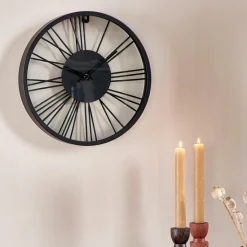 Horloges^CASA WHEEL Horloge Murale Noir