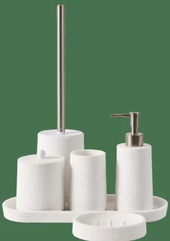 Accessoires Lavabo^CASA WHITE ELEGANCE Distributeur De Savon Blanc, Argent