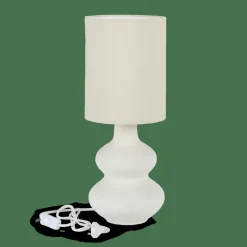 Lampes De Table^CASA WHITESTONE Lampe De Table Avec Abat-jour E27 Blanc Cassé
