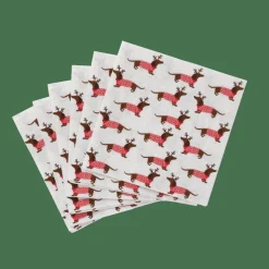 Serviettes^CASA X-MAS DOG Set De 20 Serviettes Multicolore