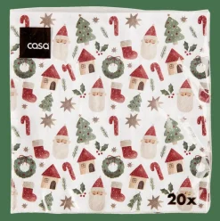 Serviettes^CASA X-MAS VIBE Set De 20 Serviettes Multicolore